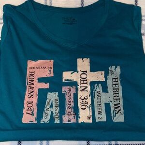Time and Tru Teal Faith Graphic Tee